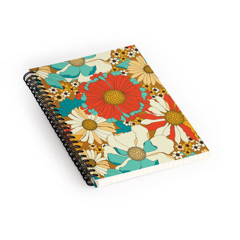 Eyestigmatic Design Red Orange Turquoise Brown Retro Spiral Notebook