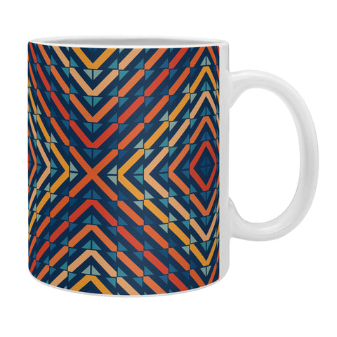 Fimbis Abstract Tiles Blue Orange Coffee Mug