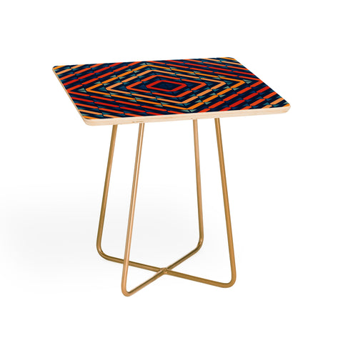 Fimbis Abstract Tiles Blue Orange Side Table