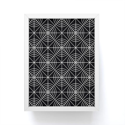 Fimbis Circle Squares Black and White Framed Mini Art Print