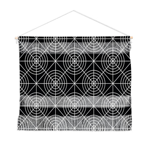 Fimbis Circle Squares Black and White Wall Hanging Landscape