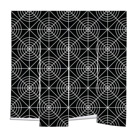 Fimbis Circle Squares Black and White Wall Mural