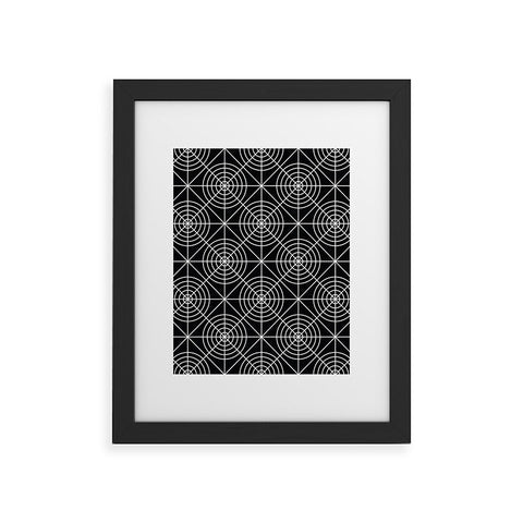 Fimbis Circle Squares Black and White Framed Art Print