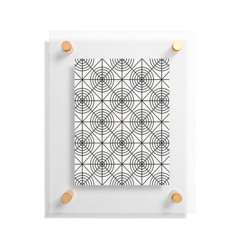 Fimbis Circle Squares Black White 2 Floating Acrylic Print