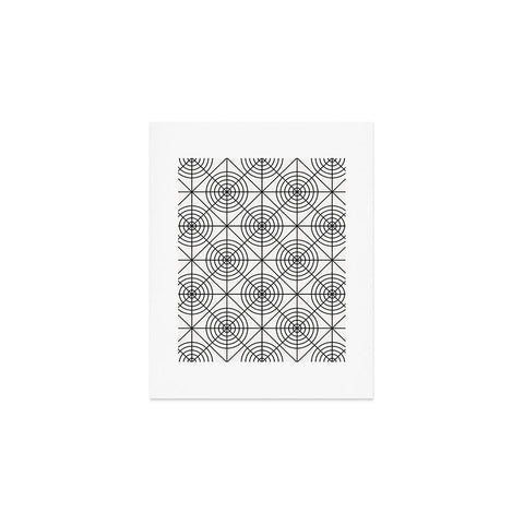 Fimbis Circle Squares Black White 2 Art Print