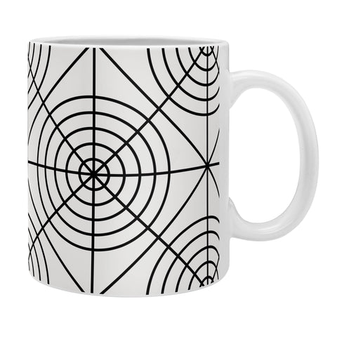 Fimbis Circle Squares Black White 2 Coffee Mug