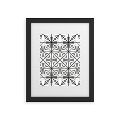 Fimbis Circle Squares Black White 2 Framed Art Print