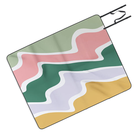 Fimbis Five Wavy Stripes Picnic Blanket