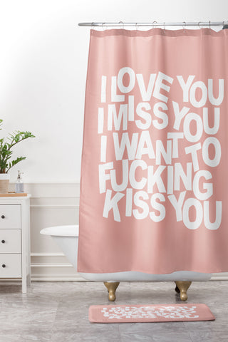 Fimbis I Want To Kiss You Shower Curtain And Mat
