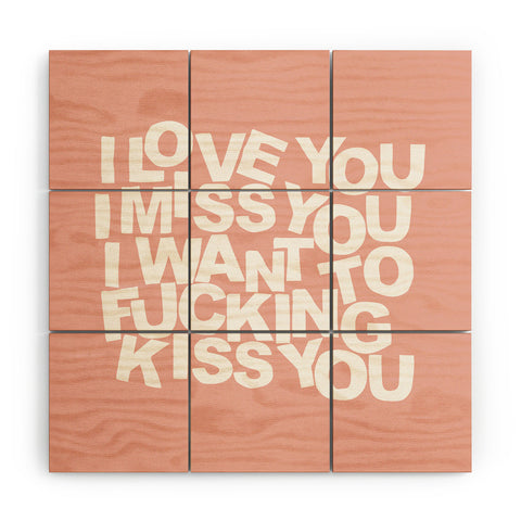 Fimbis I Want To Kiss You Wood Wall Mural
