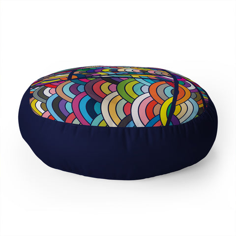 Fimbis Kaku Technicolor Floor Pillow Round