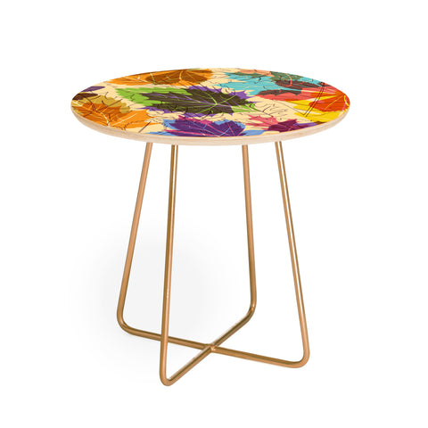 Fimbis Leaves Autumn Round Side Table