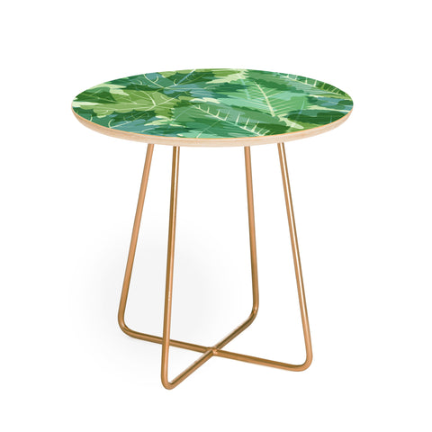 Fimbis Leaves Green Round Side Table