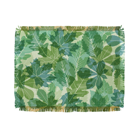 Fimbis Leaves Green Throw Blanket