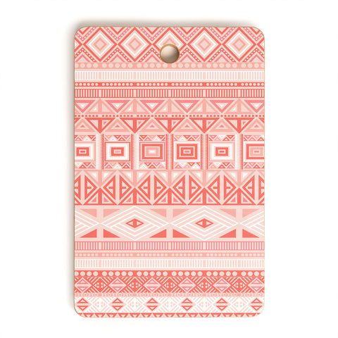 Fimbis Living Coral Aztec Cutting Board Rectangle