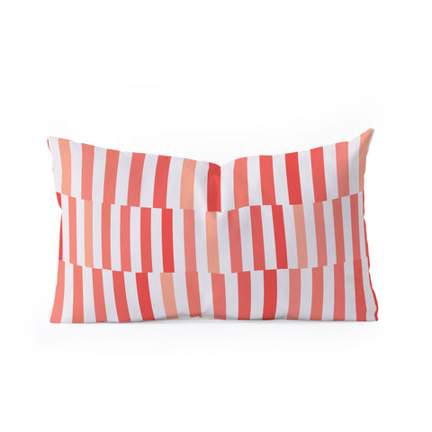 Fimbis Living Coral Stripes Oblong Throw Pillow