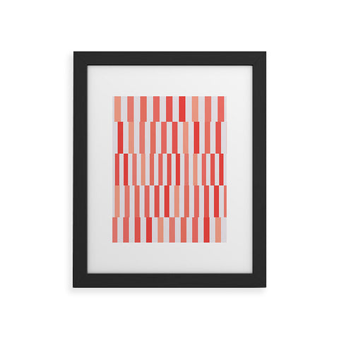 Fimbis Living Coral Stripes Framed Art Print