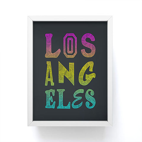 Fimbis Los Angeles Type Framed Mini Art Print