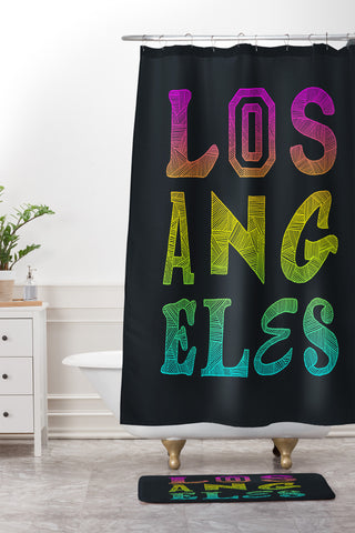 Fimbis Los Angeles Type Shower Curtain And Mat