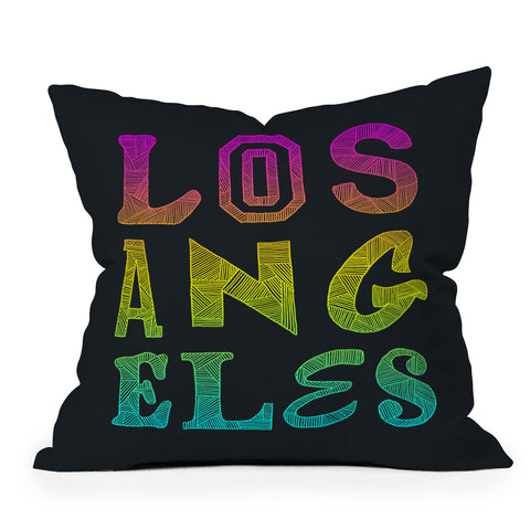 Fimbis Los Angeles Type Throw Pillow