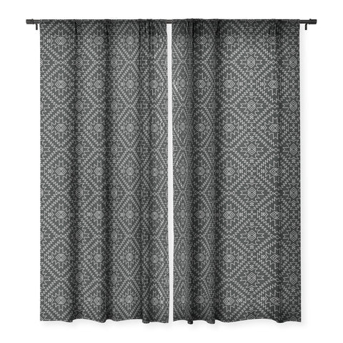 Fimbis NavNa Black and White 1 Sheer Window Curtain