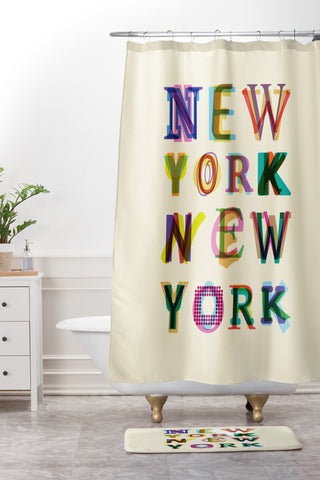 Fimbis New York New York Shower Curtain And Mat