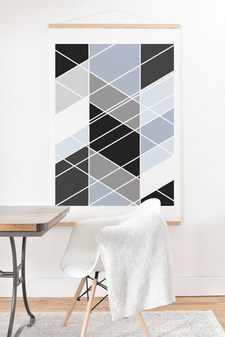 Fimbis Nordic Slant Geometric Art Print And Hanger