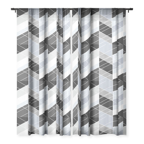 Fimbis Nordic Slant Geometric Sheer Window Curtain
