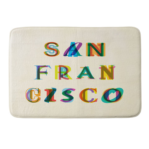 Fimbis San Francisco Typography Memory Foam Bath Mat
