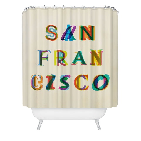 Fimbis San Francisco Typography Shower Curtain