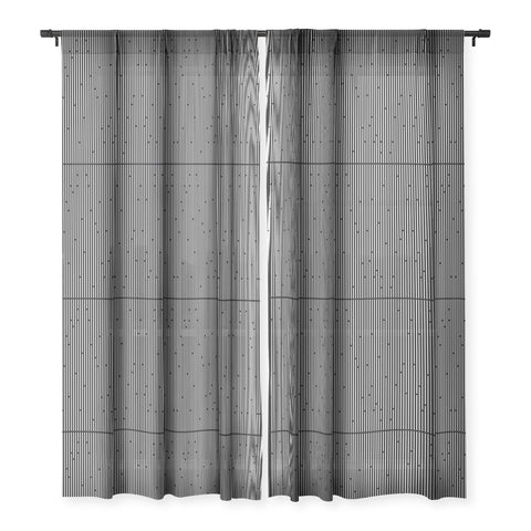 Fimbis Ses Black and White Sheer Window Curtain