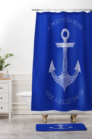 Fimbis Smooth Sea Shower Curtain And Mat