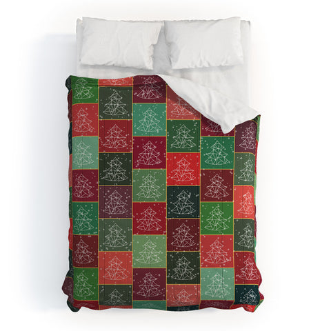 Fimbis Snowy Christmas Tree Pattern Comforter
