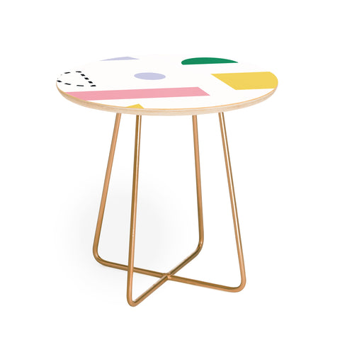 Fimbis Spring Geometric Shapes Round Side Table