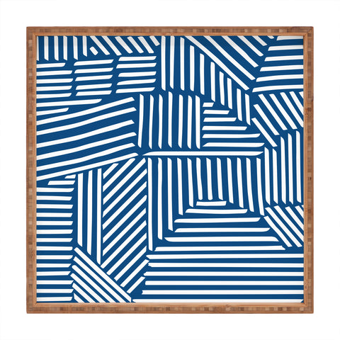 Fimbis Strypes Classic Blue Square Tray