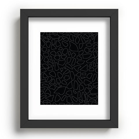 Fimbis Terrazzo Dash Black and White Recessed Framing Rectangle