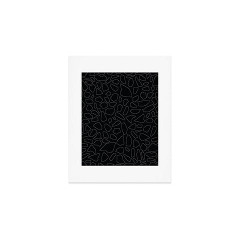 Fimbis Terrazzo Dash Black and White Art Print