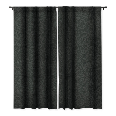 Fimbis Terrazzo Dash Black and White Blackout Window Curtain