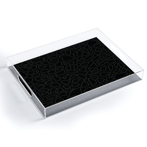 Fimbis Terrazzo Dash Black and White Acrylic Tray