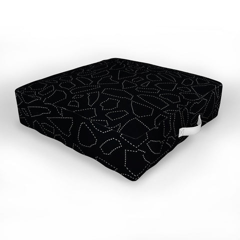 Fimbis Terrazzo Dash Black and White Outdoor Floor Cushion