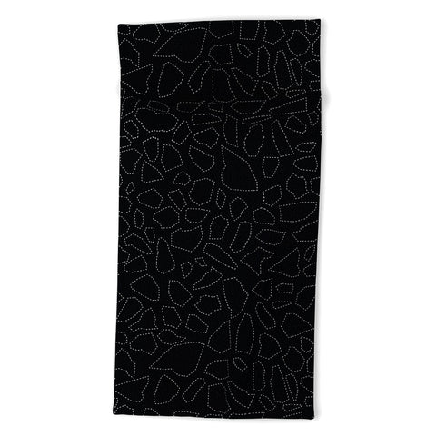 Fimbis Terrazzo Dash Black and White Beach Towel