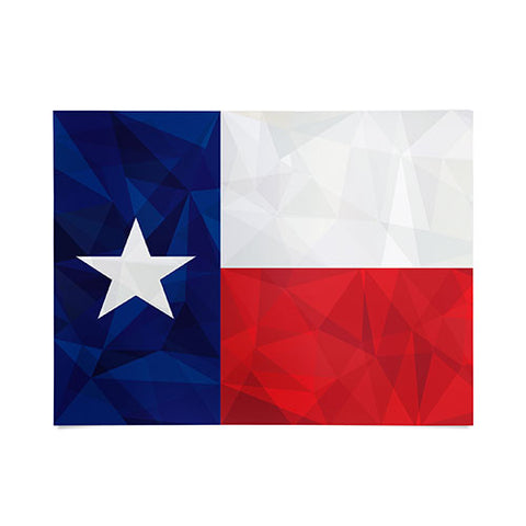 Fimbis Texas Geometric Flag Poster