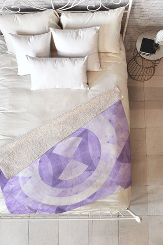 Fimbis Violet Circles Fleece Throw Blanket