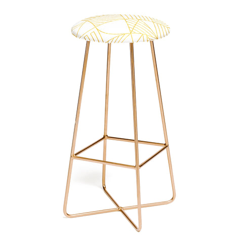 Fimbis Whackadoodle White and Gold Bar Stool