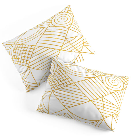 Fimbis Whackadoodle White and Gold Pillow Shams