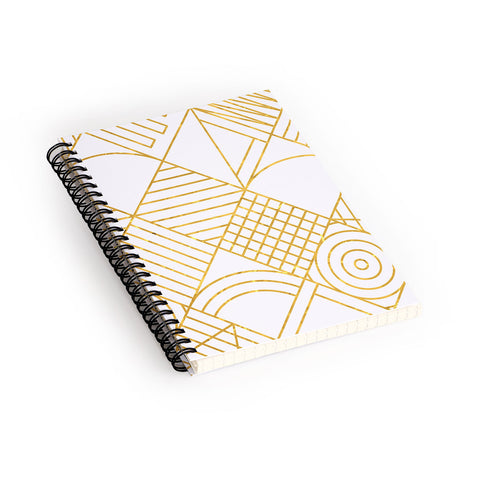 Fimbis Whackadoodle White and Gold Spiral Notebook