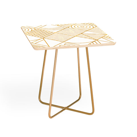 Fimbis Whackadoodle White and Gold Side Table