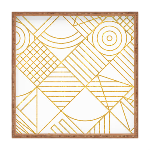 Fimbis Whackadoodle White and Gold Square Tray