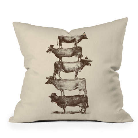Florent Bodart Cow Cow Nuts Throw Pillow