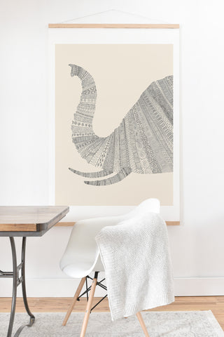 Florent Bodart Elephant Beige Art Print And Hanger